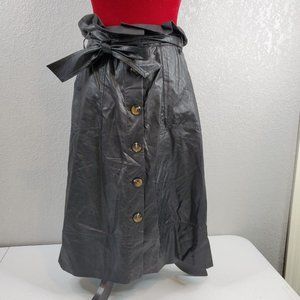 Who What Wear Womens Black Waist Tie Button Front